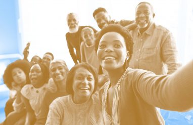 African American family selfie